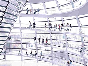 Foto: Alexandra Nicolae/unsplash Reichstagskuppel Innenansicht mit Personen